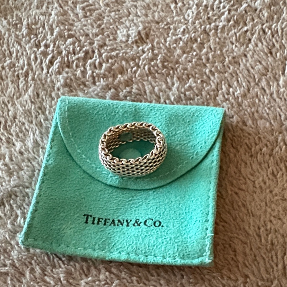Tiffany & Co Somerset Mesh Weave Flexible Ring in Sterling Silver